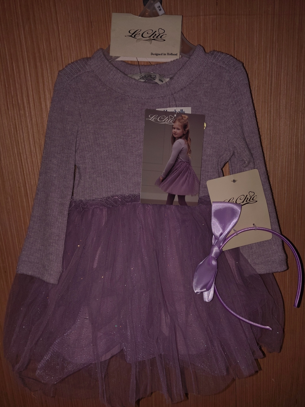 chic Lavender Tulle Dance Dress with Satin Bow Headband